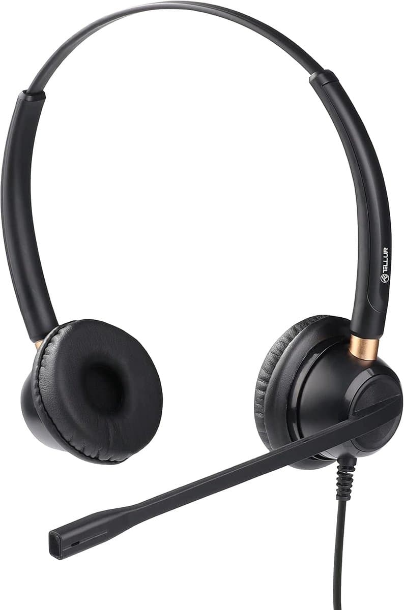 Headset met Microfoon - PC Headset Mono - Kantoor Bellen - ENC Omgevingsruisonderdrukking - 250 Grams - Zwart thumbnail 5