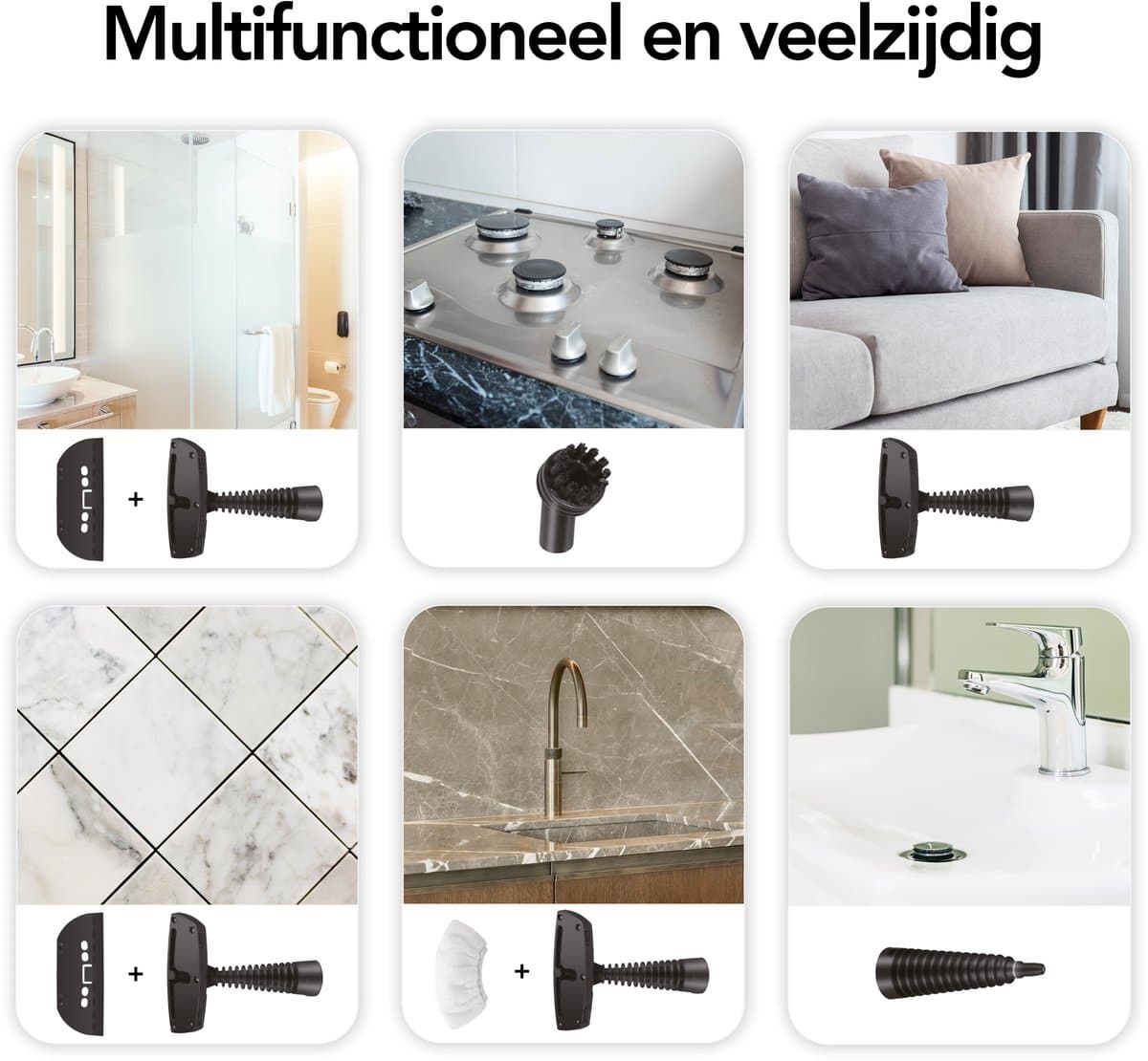 Stoomreiniger - Handstoomreiniger - Vlekkenreiniger - Vloer, Badkamer, Keuken - Tapijtreiniger - 1200W - Infinity Goods thumbnail 7