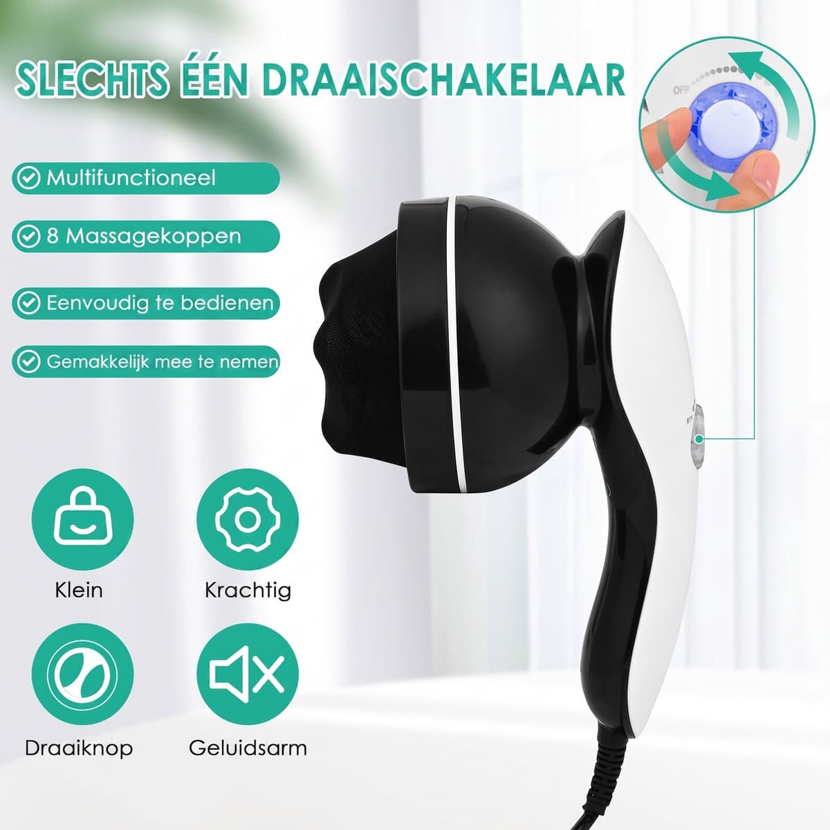 Dreamhigh® Anti Cellulite Apparaat - Elektrisch Massageapparaat Massagegun - 8 Massagekoppen Tegen Cellulitis - Bindweefselmassage Apparaat - Massage voor Verlichting Van Schouders Benen, Rug & Nek thumbnail 4