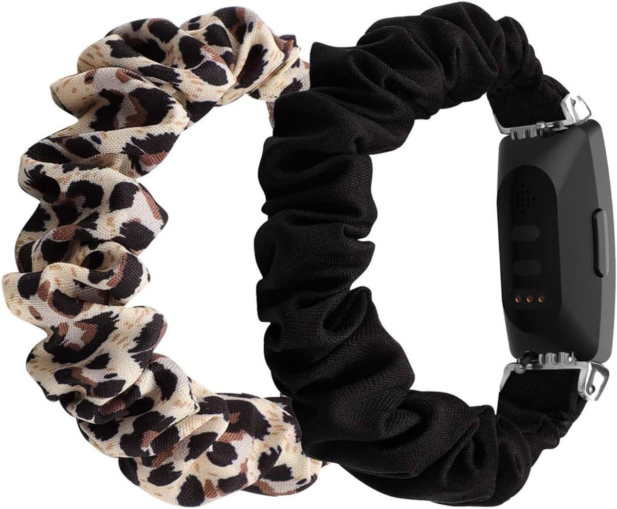 Vervangbare Scrunchie Armband van Chiffon en Satijn voor Fitbit Inspire 2 en Inspire HR - Stijlvolle Polsband voor Vrouwen en Fitness Tracker Accessoires