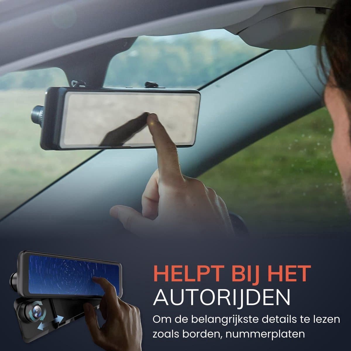 RedTiger T27 Spiegel Dashcam voor auto - Ultra 4K & 2,5K - Voor en Achter camera - WiFi en GPS - 12 Inch - Sony Camerasysteem - Nachtzicht - Parkeerbewaking - met Parkeerhulp - G Sensor - Loop opname - Full HD thumbnail 8