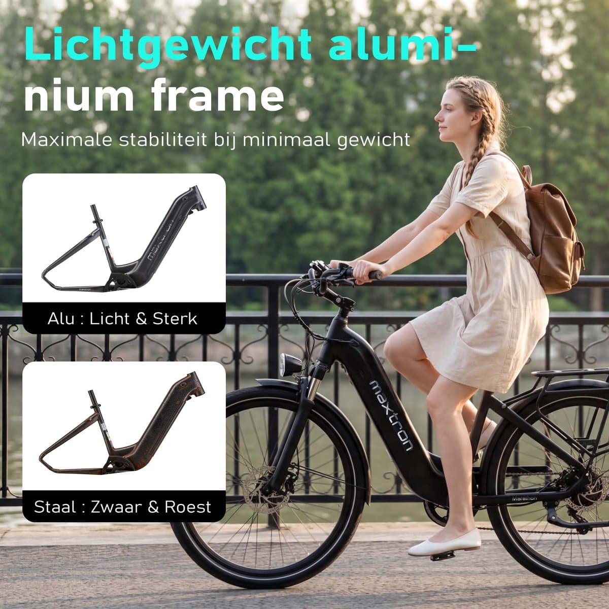 Elektrische Fiets – 790Wh Accu (21Ah) – Actieradius tot 160 km – 700C×50C Banden – Shimano 7 Versnellingen – Aluminium Frame – Verende Voorvork met Lock-out – Hydraulische Schijfremmen – Stadsfiets – Max. Belastbaar 120 kg – zwart thumbnail 3