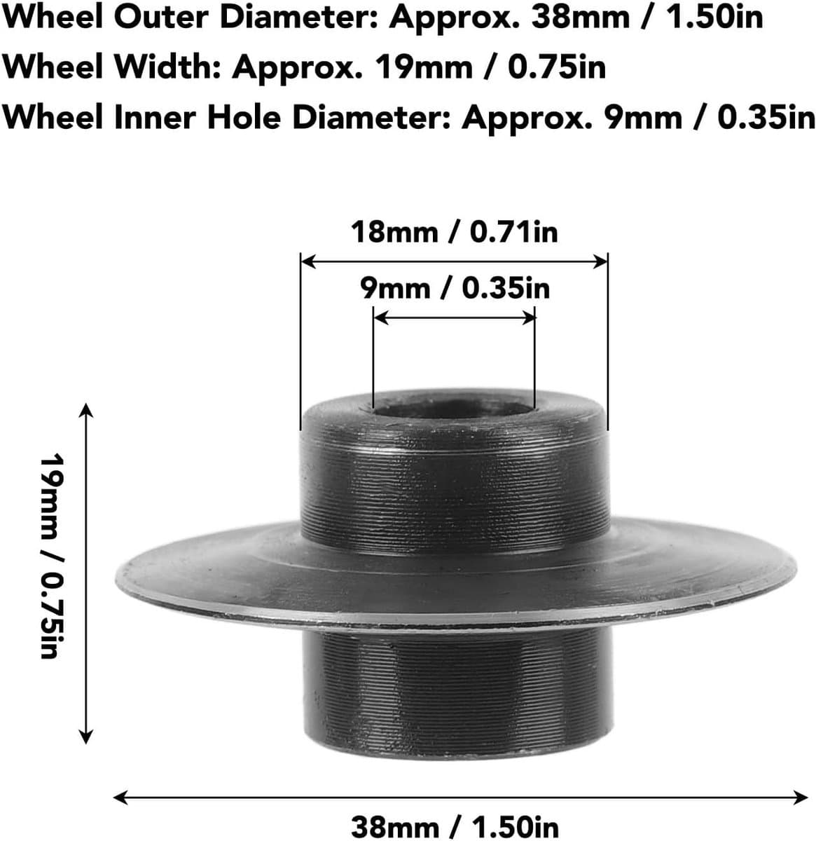 Vervangingswiel Buizensnijder - Snijwiel Pijpsnijder - Efficiënt Leidingen Zagen - Ultradun Mangaanstaal - 38 mm Buitendiameter - Zilver thumbnail 4