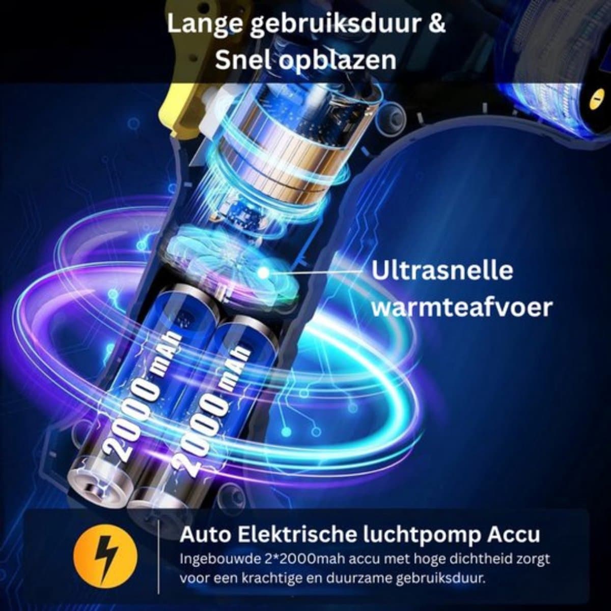 Thuys - Autobanden Pomp - Elektrische Fietspomp - Compressor - Luchtcompressor - Zwart thumbnail 2