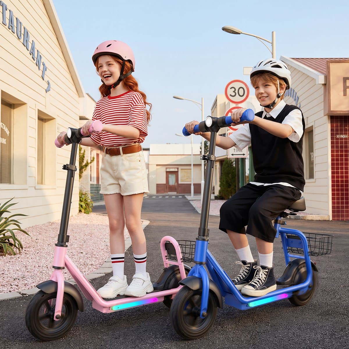 iScooter iK7 Elektrische Step Kinderen - 2‑in‑1 - 8 tot 14 jaar - App - Bluetooth muziek - RGB verlichting - 250W - 10/15/20 km/u - Bereik 15 km - 8,5" Wielen - Roze thumbnail 8