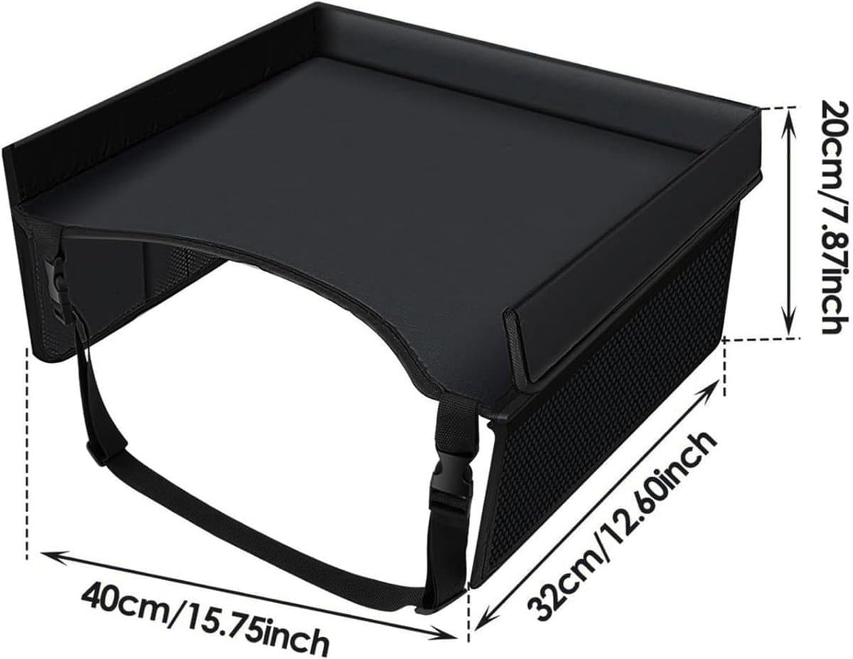 Kinder Reis Tafel - Schoot Dienblad - Creatief Spelen - Met Opbergvakken - 40 x 32 x 20 cm - Zwart thumbnail 8