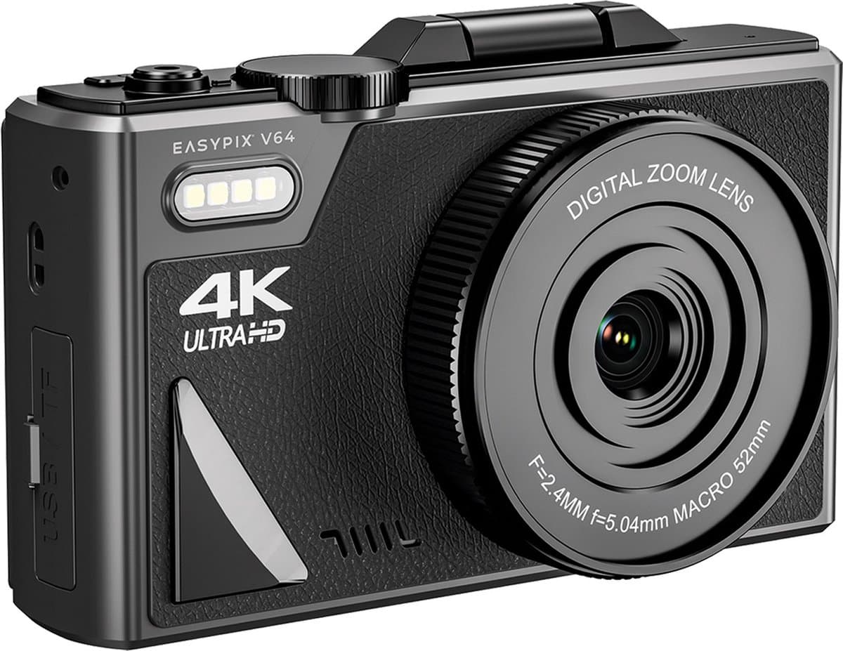 Easypix V64 Flip - Compactcamera - Met Klapscherm - Zwart thumbnail 3