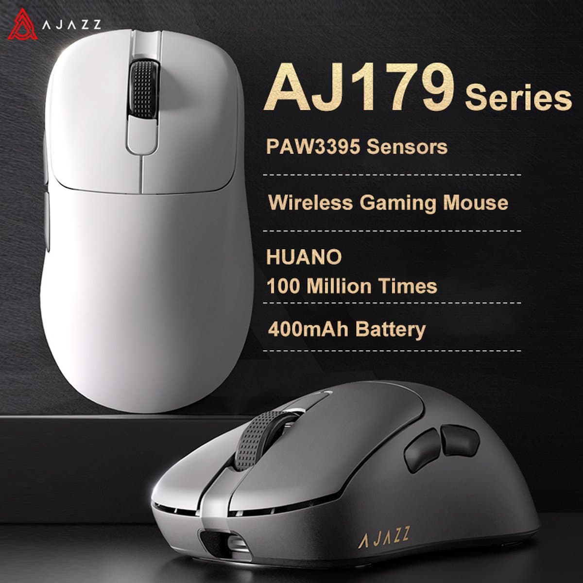 Ajazz AJ179 Gaming Muis - 26000DPI - PAW3395 - Draadloze/Bedraad - Ultralicht Muizen - 58g - Wit thumbnail 3