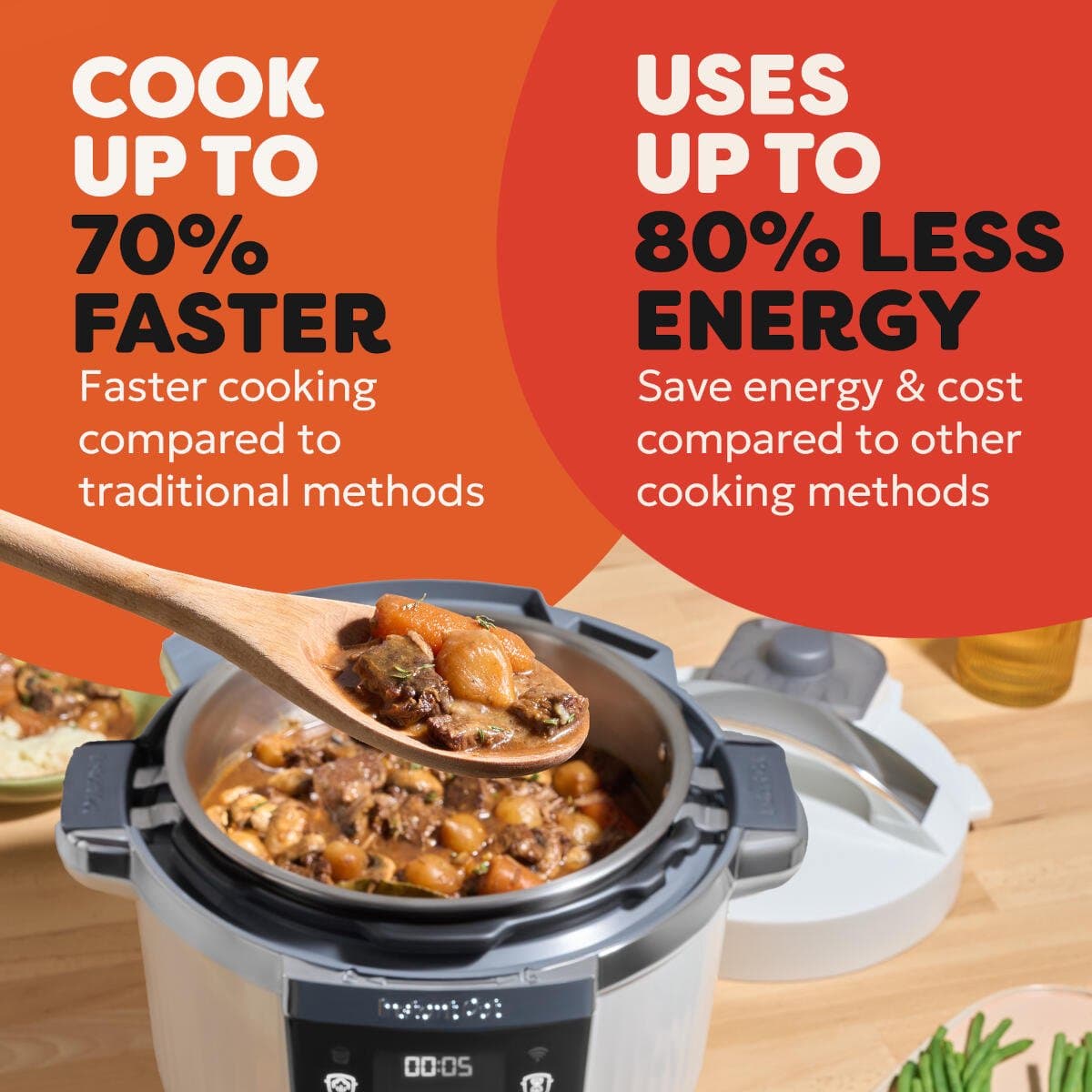Instant Pot Pro 5,7L Multicooker Coconut White - 10-in-1 Snelkookpan - Slowcooker - Sous Vide - App Bediening - Nutriboost™ - 20% Meer Vermogen - Tot 6 Porties thumbnail 7
