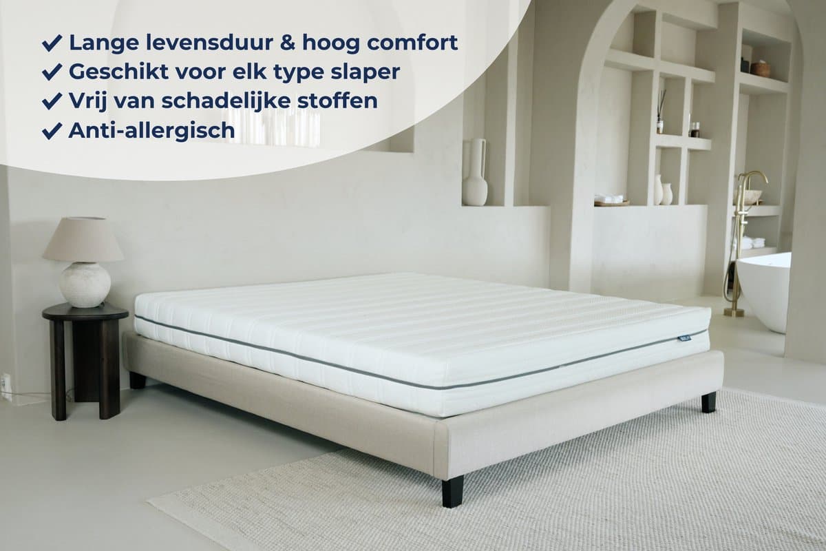 Akkon® Koudschuim Matras 160x200 - 14 cm dik | Hybrid Koudschuim HR45 - Orthopedisch - Premium Kwaliteit - 50 nachten proefslapen thumbnail 5