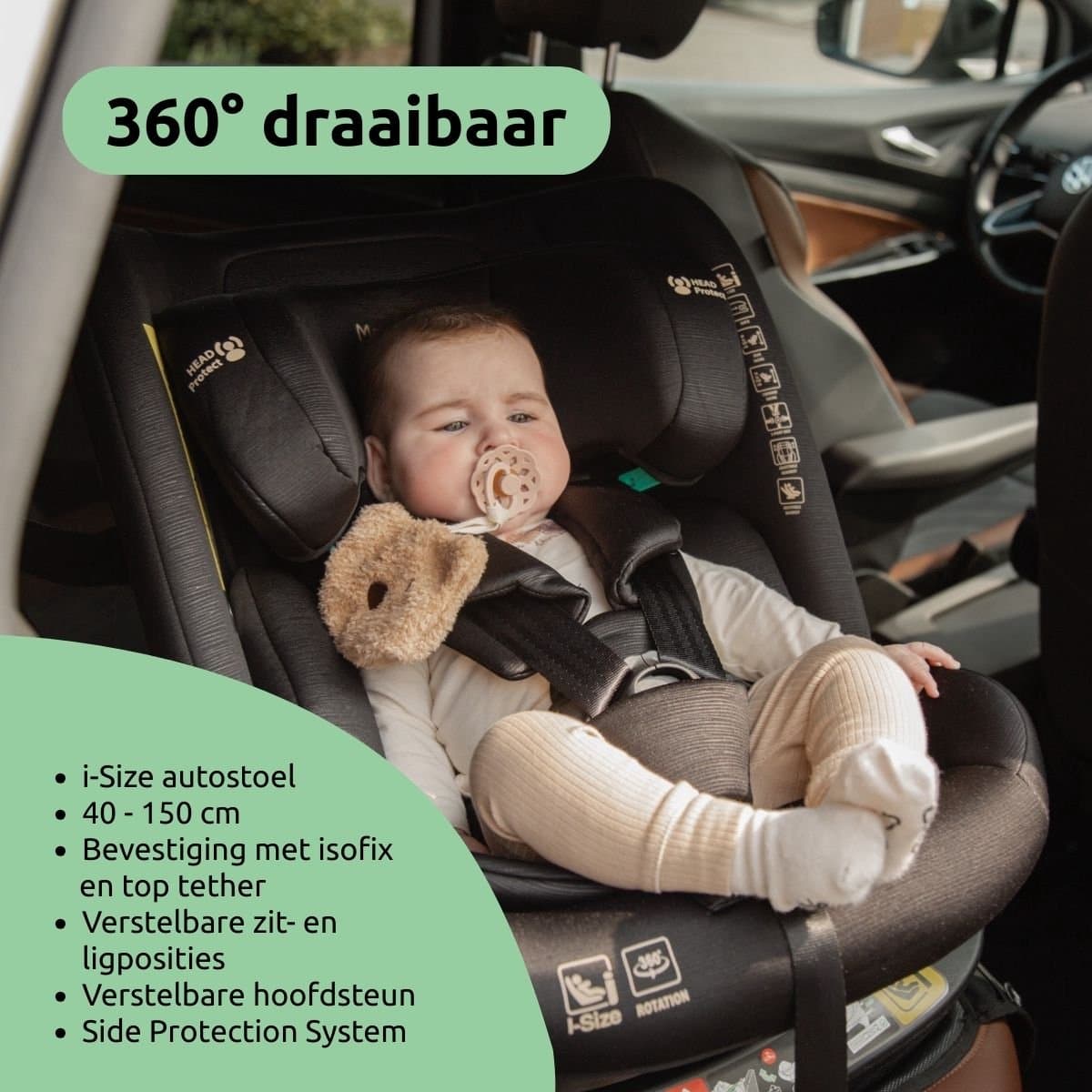 MamaLoes Sef Autostoel - 360° Draaibaar, Isofix, 0-12 jaar thumbnail 3