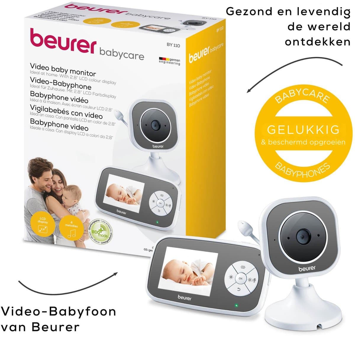 Beurer BY 110 Video Babyfoon - Ouderunit/XL beeldscherm & camera - Digitale wireless verbinding - Bereik tot 300 meter - Nachtzicht - Digitale zoom - Intercom - Liedjes - Diverse alarmen - Timer - Eco+ - 3 Jaar garantie thumbnail 5