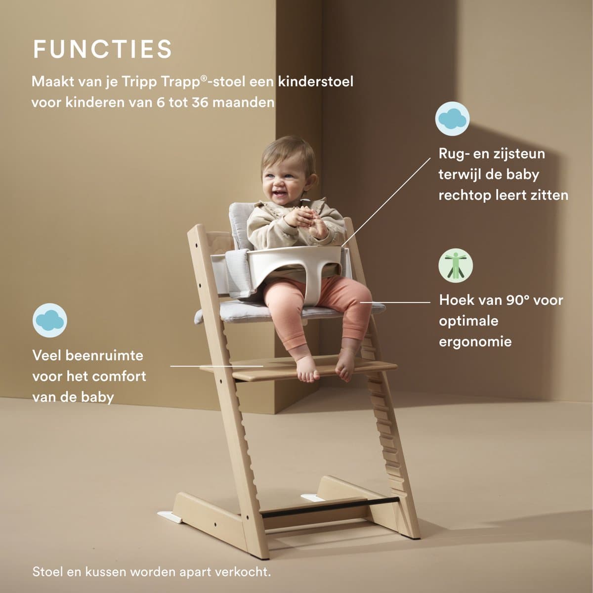 Tripp Trapp Baby Set van Stokke, Zwart - Maak van de Tripp Trapp-stoel een kinderstoel - Afneembare zitting voor 6-36 maanden - Past bij Tripp Trapp-modellen van na mei 2006 thumbnail 5