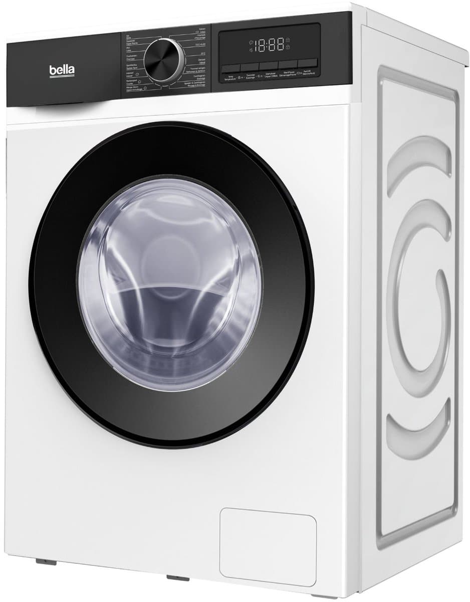 Bella BWA8014.1W - Wasmachine - Stoomfunctie - Energielabel A - 8KG - 1400 Toeren - 16 Wasprogramma's - Wit thumbnail 3