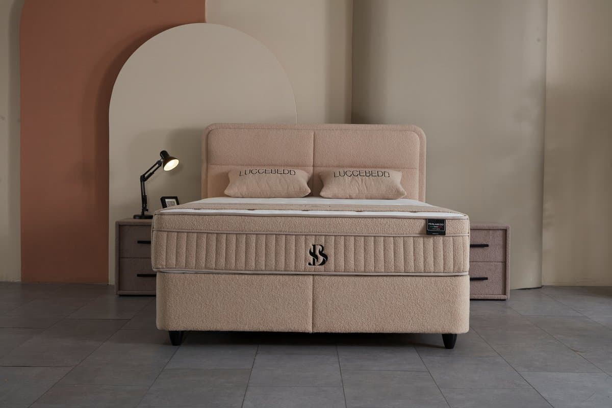 BSS Bedding Luccebedd - Complete Boxspring - Boxspring 160x200 - Boxspring met Opbergruimte - Bedden - Slaapkamerbed - 1 x Matras met Topper - 2 x Bedbox - 1 x Hoofdbord - Vlekbestendige & Gemakkelijk te Reinigen Stof thumbnail 7