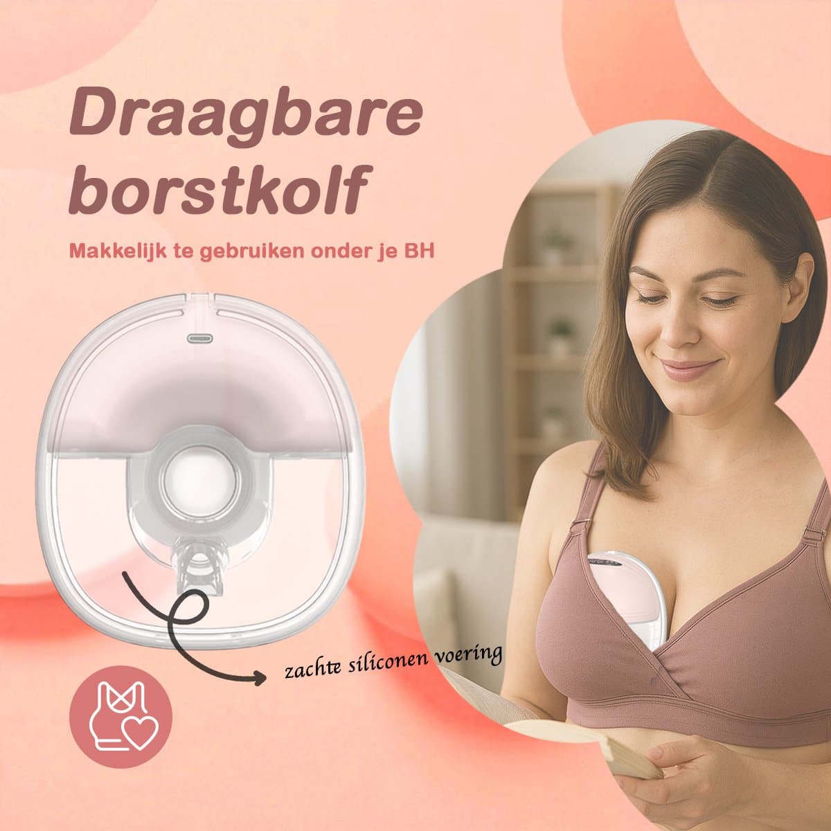 Simanti Elektrische Borstkolf - Draadloze Handsfree Borstkolf - 2 stuks - Borstpomp - Kolfapparaat - USB-C - BPA-vrij thumbnail 5