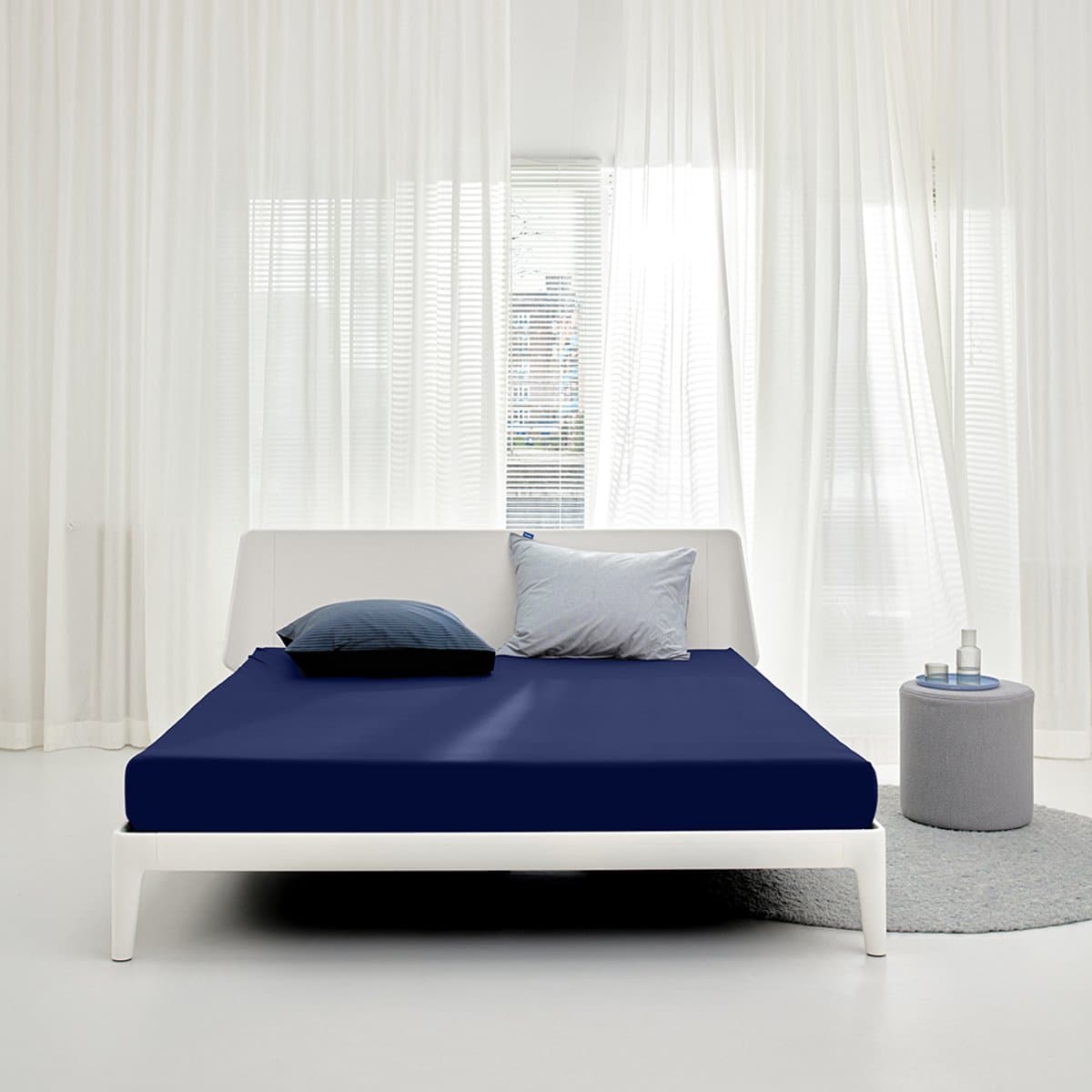 Auping Jersey 235 hoeslaken voor matras - 120 x 200/210/220 cm - Donkerblauw - Katoen thumbnail 5