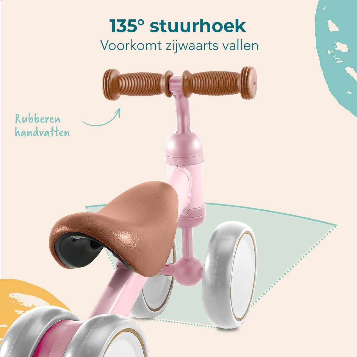 LifeGoods Loopfiets - Speelgoed Vanaf 1 jaar - Jongens en Meisjes - Kinderstep - Loopfietsje - Roze thumbnail 4