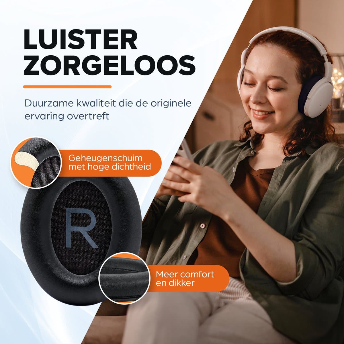 Vervangende oorkussens voor Bose QuietComfort 45 / QC45 / QuietComfort SE - Oorkussens voor koptelefoon - Ear pads headphones - Zwart thumbnail 5