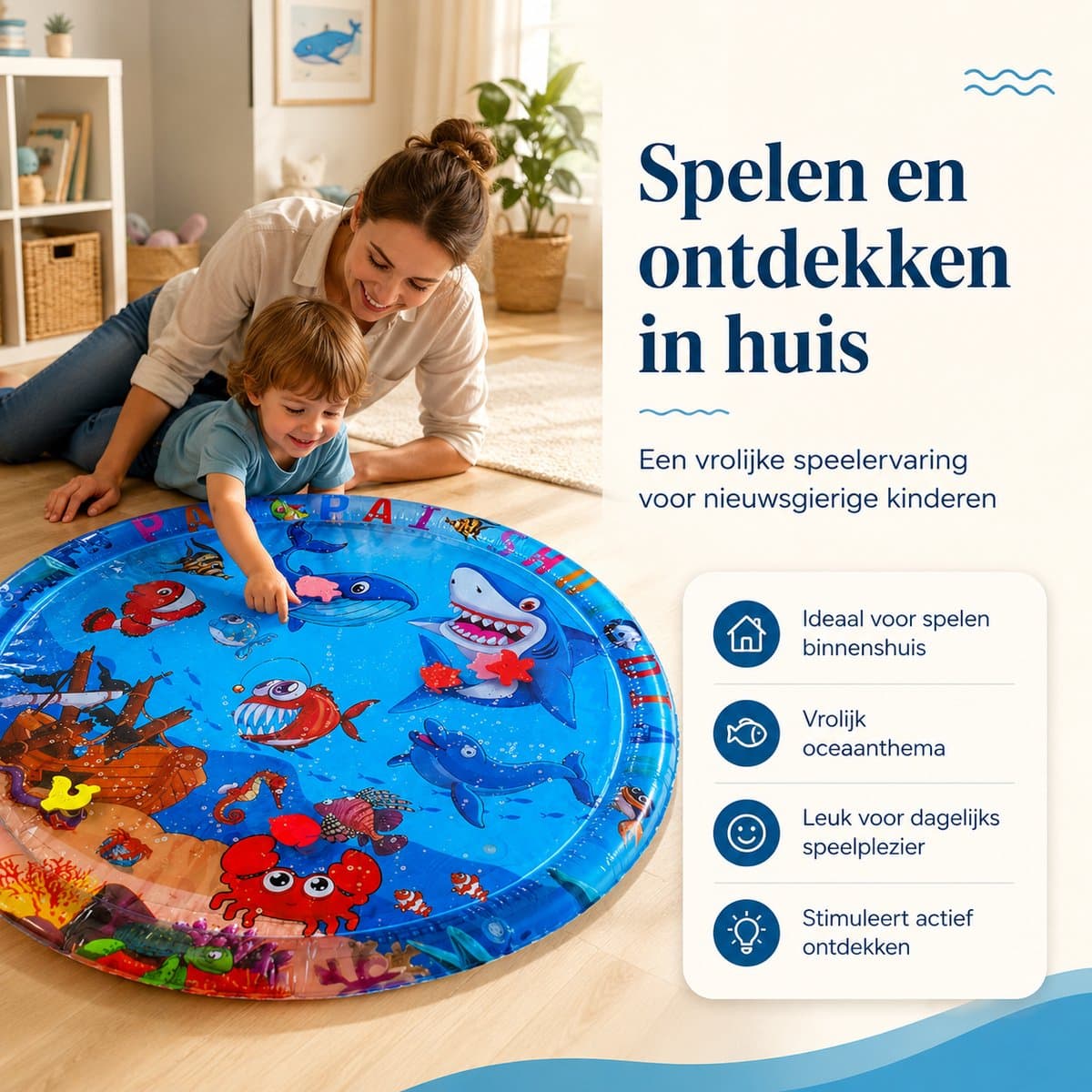 Waterspeelmat - Speelmat- Opblaasbaar baby water speelmat - Kraamcadeau - Kinderspeelgoed-Waterspeelgoed thumbnail 6