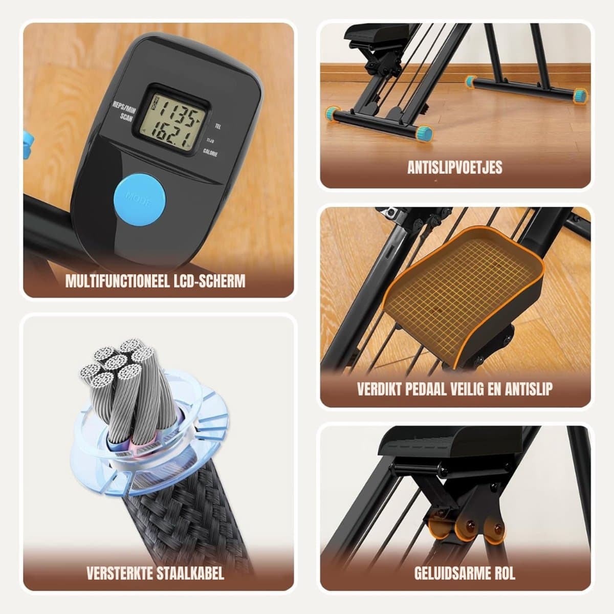 QORA® Crosstrainer - Crosstrainers - Crosstrainer Fitness - Zwart - 135cm x 56cm x 25cm thumbnail 7