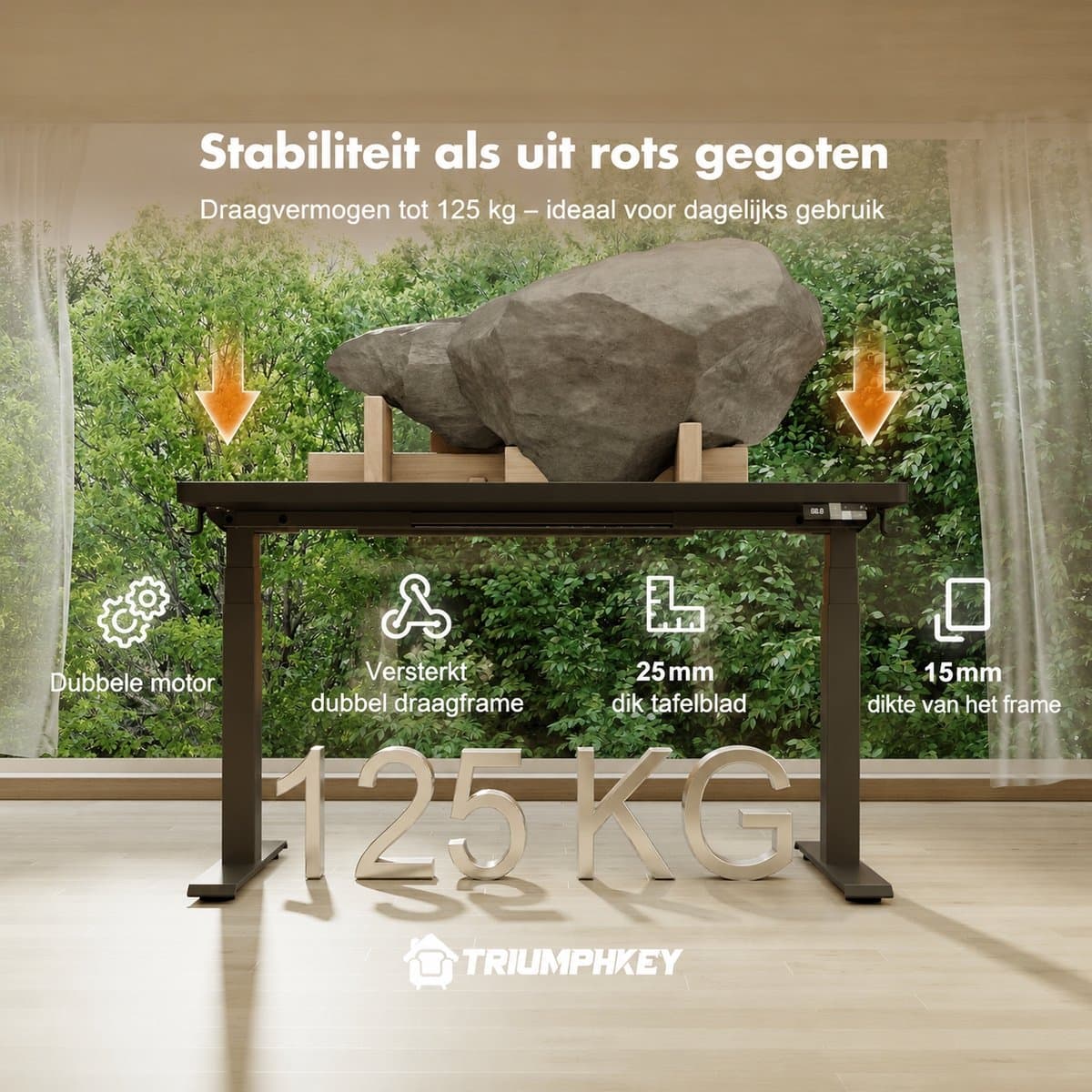 Devoko Elektrisch Zit-Sta Bureau 160x80 cm - Elektrisch Verstelbaar Bureau - In Hoogte Verstelbaar 63-128 cm - 25 mm FSC Tafelblad - Dubbele Motor - 125 kg - Zwart thumbnail 7