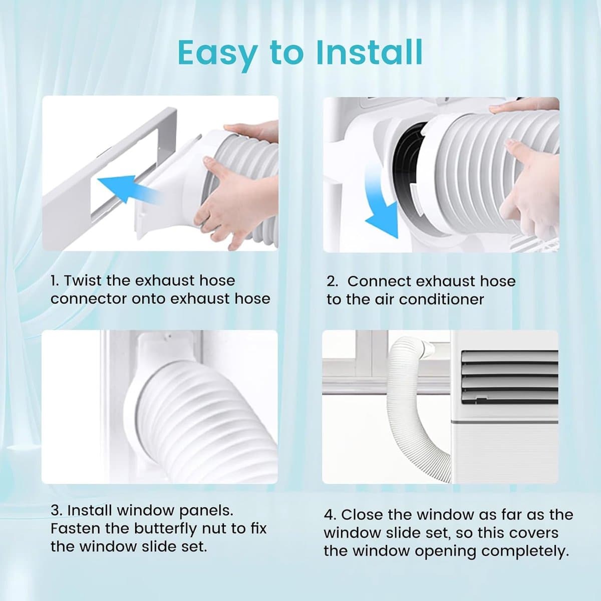Mobiele airco 10000 BTU stil draagbaar met ontvochtiger, ventilator en slaapmodus 3-in-1 functie thumbnail 3