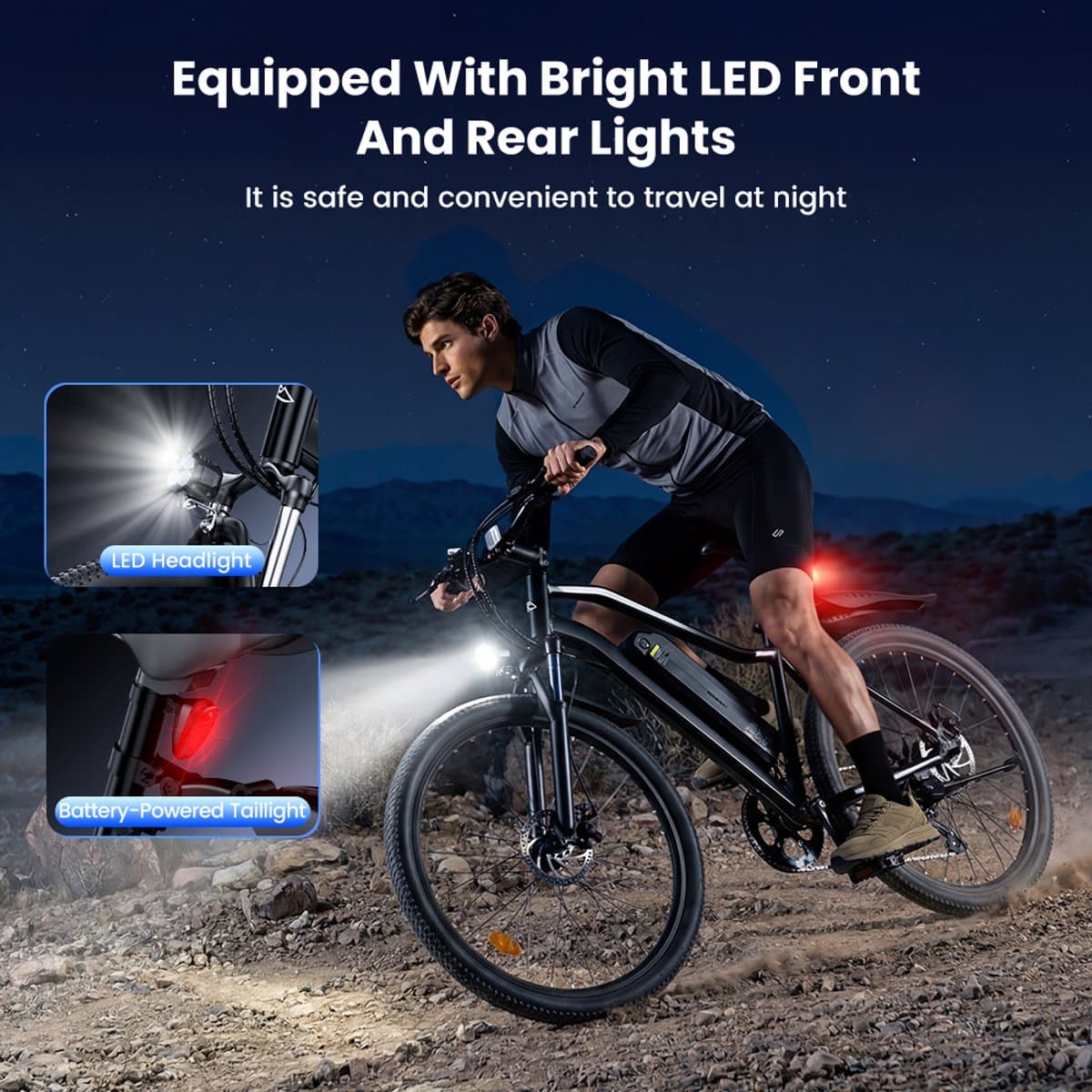 iScooter EB3S E-bike - 26 inch - 70km actieradius - 350W motor - 36V15Ah accu - Topsnelheid 25 km/u - Snelheidsstanden 5 standen - Maxdraagvermogen 150 kg - zwart thumbnail 6
