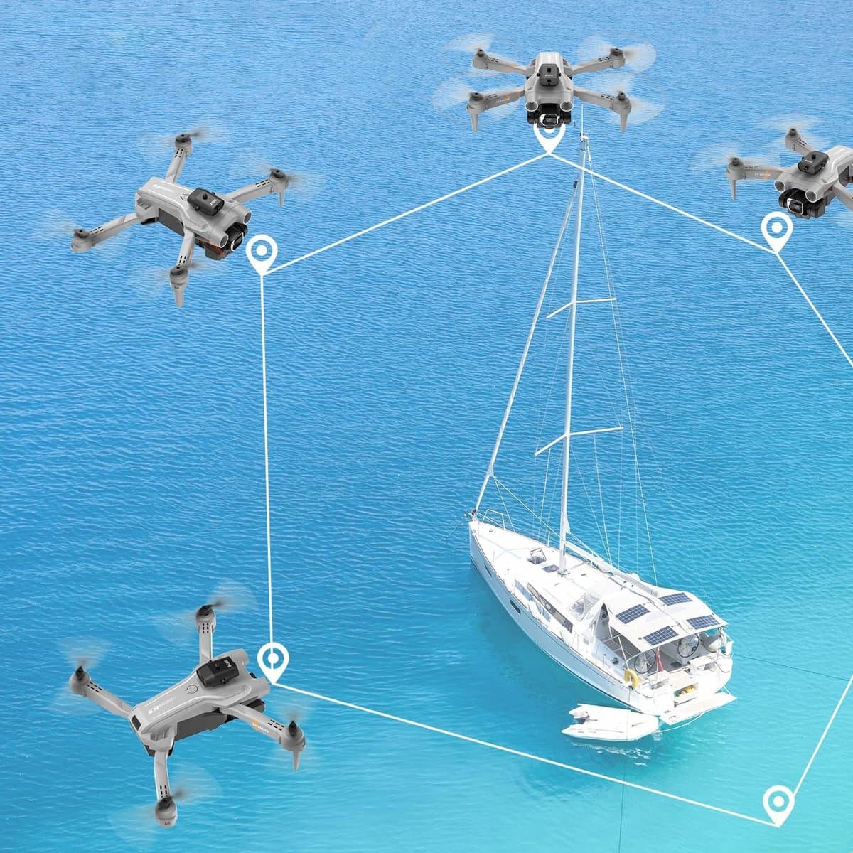 Drone met dubbele camera - quadcopter - Obstakel ontwijking - 4K - opvouwbaar - Inclusief opbergtas en 3 batterijen - voor luchtfotografie en buiten thumbnail 8