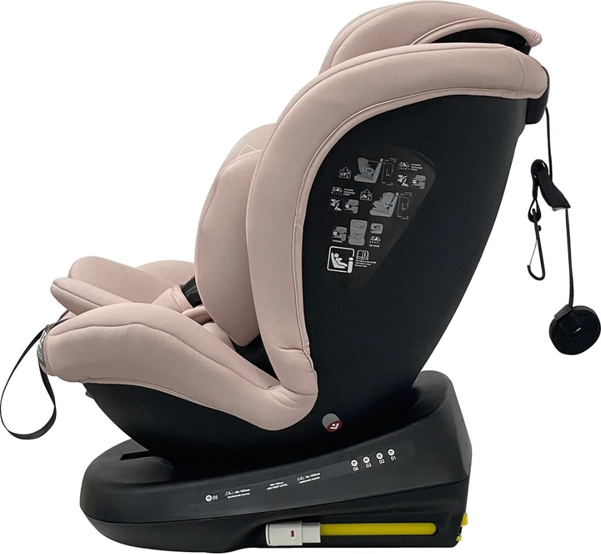 Ding Ding Aiden Autostoel Roze - 360° Draaibaar, i-Size, 0-12 jaar thumbnail 5