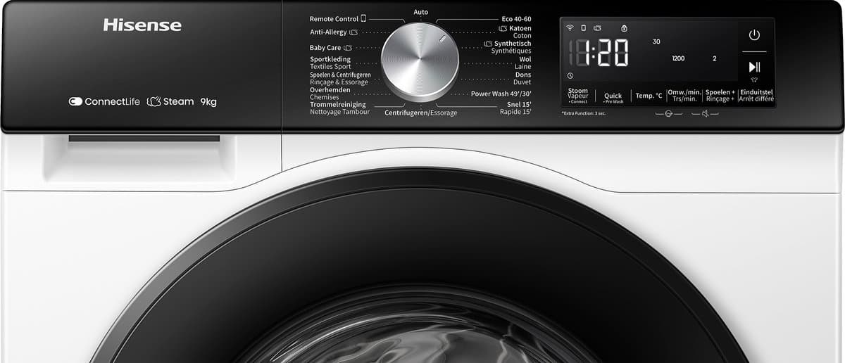 Hisense WF3S8043BW3 8 kg wasmachine met stoom thumbnail 8