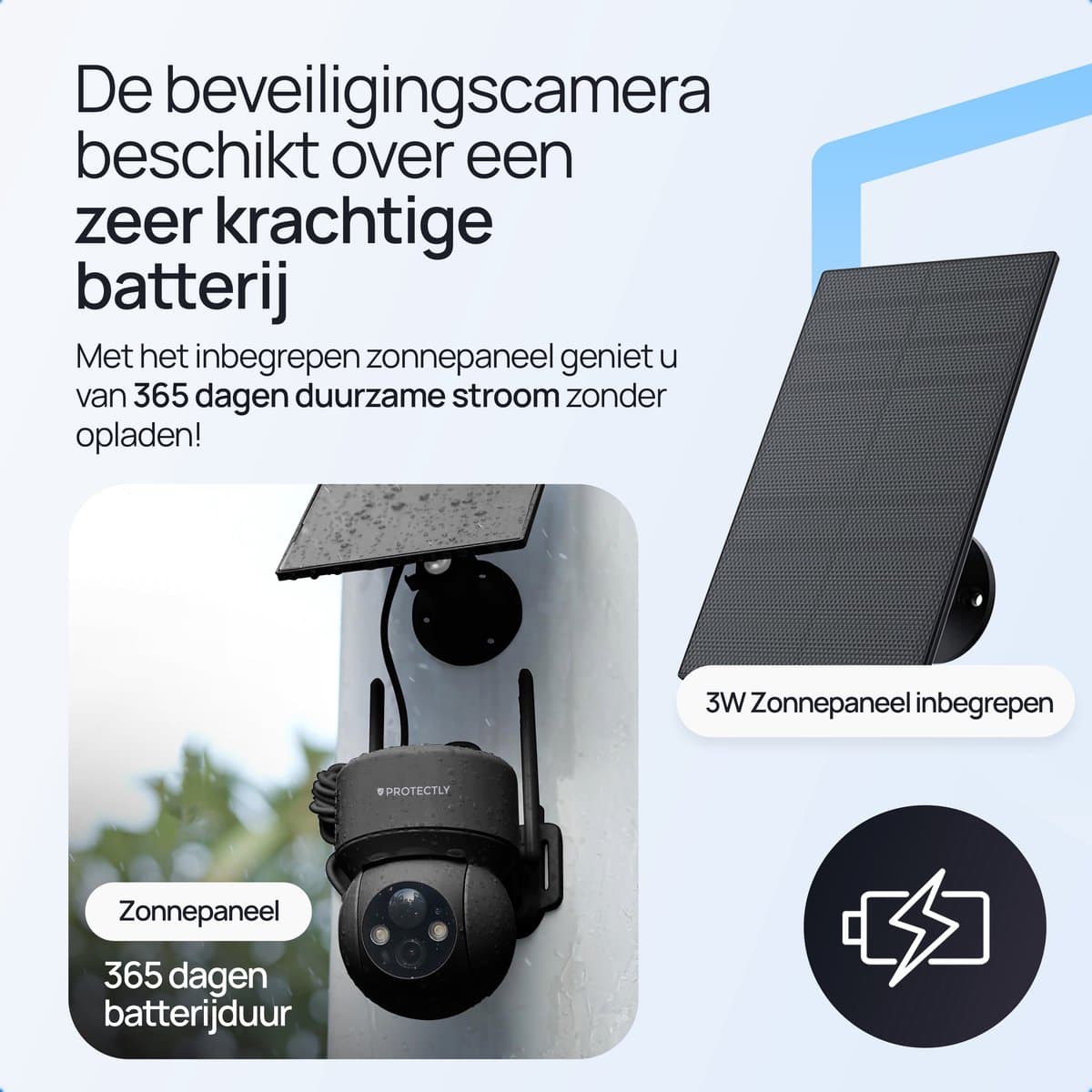 Protectly Beveiligingscamera Draadloos Buiten – 3K, Zonne-energie thumbnail 7