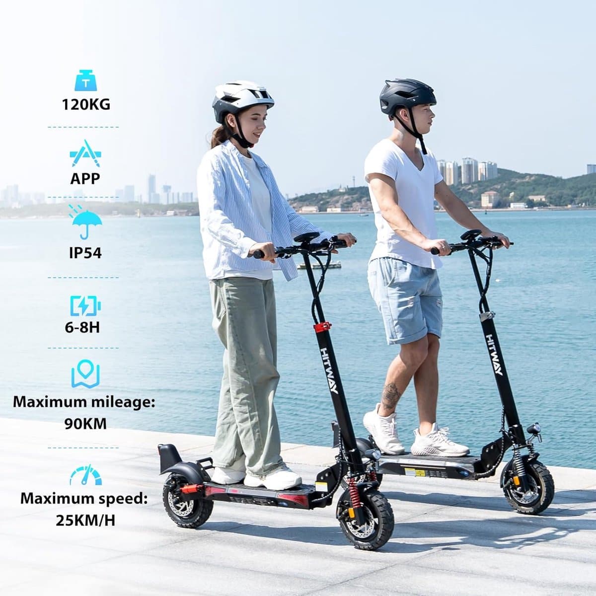 HITWAY H9 Pro ABE: 90km actieradius, 10 inch tubeless thumbnail 5