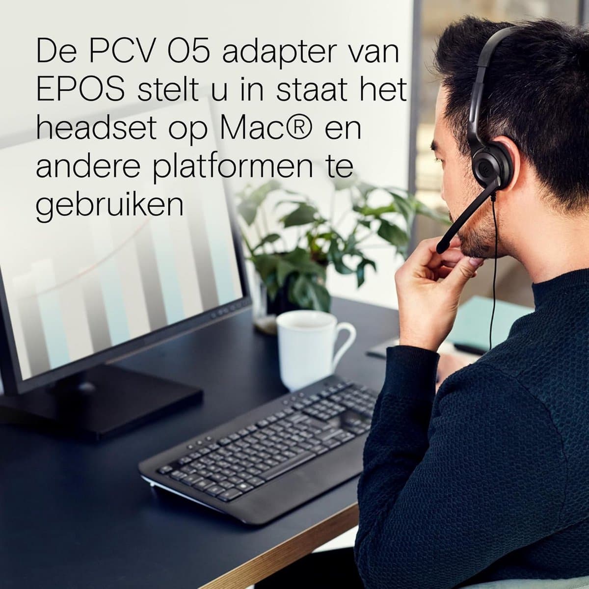 Comfortabele PC Headset met Microfoon voor Bellen en Online Vergaderen - Zwart thumbnail 3