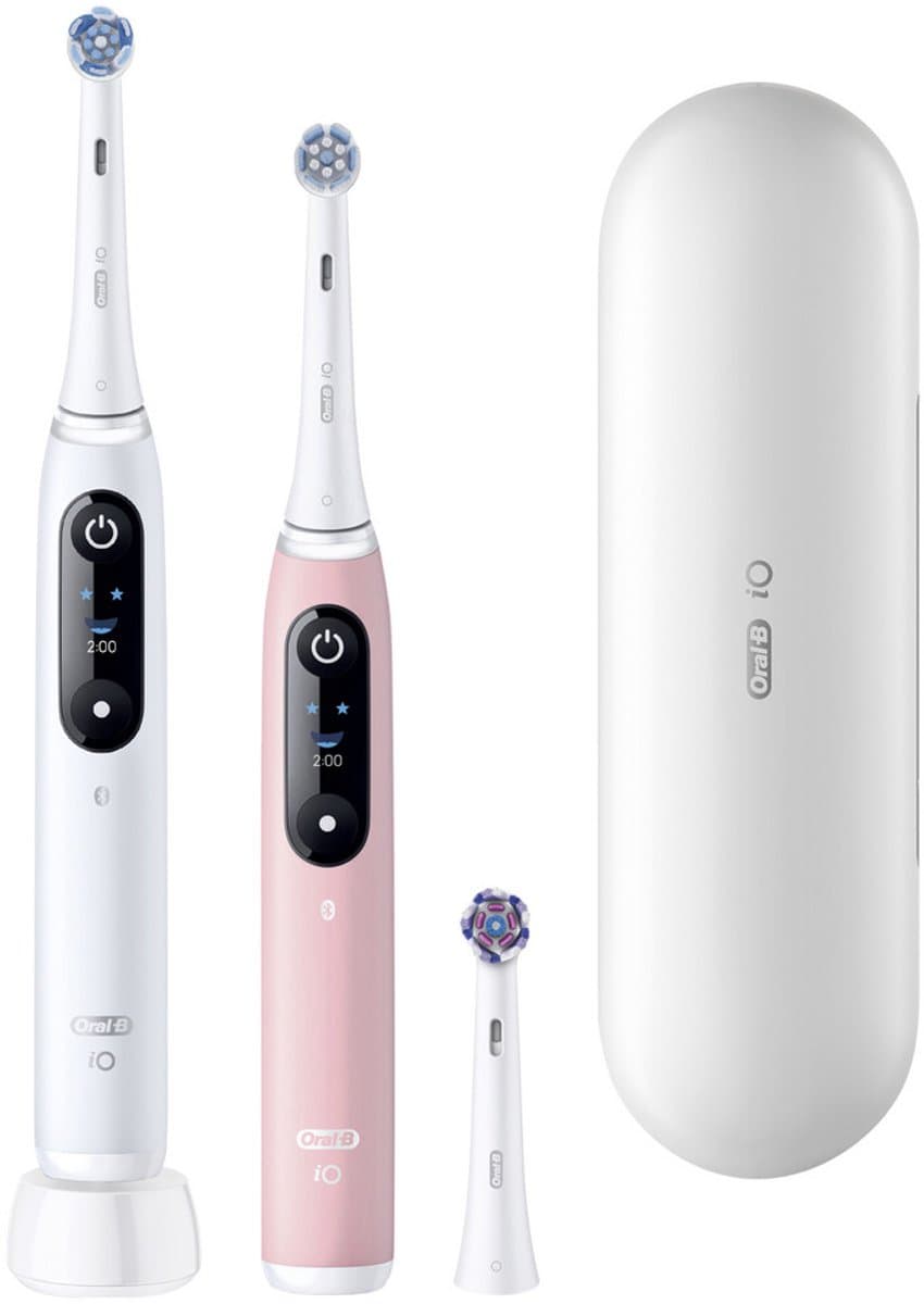 Oral-B iO 6 Elektrische Tandenborstel Duo - Wit & Roze - 1 set thumbnail 2