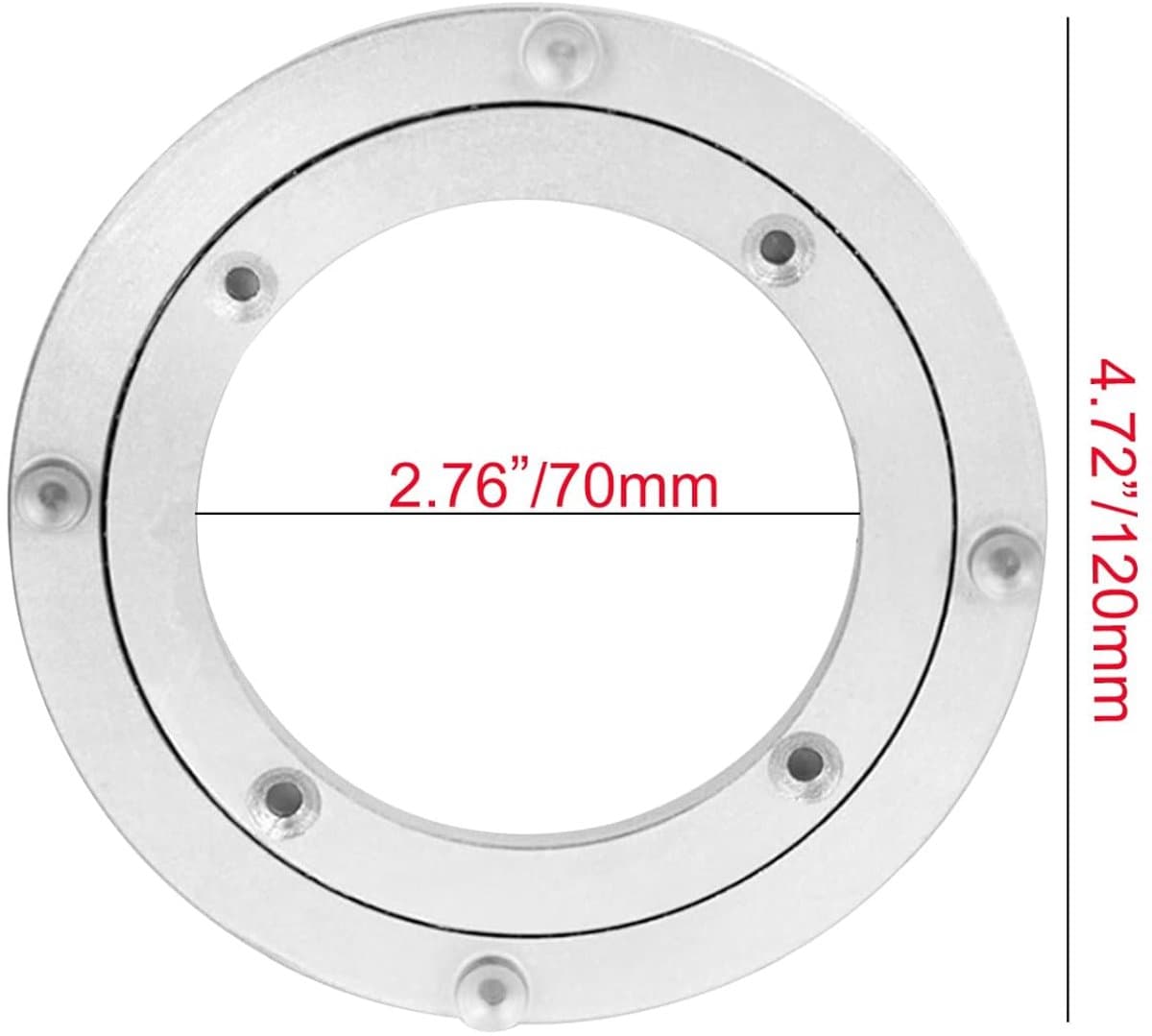 null Aluminiumlegering draaitafel 4 inch, Heavy Duty roterend lager thumbnail 5