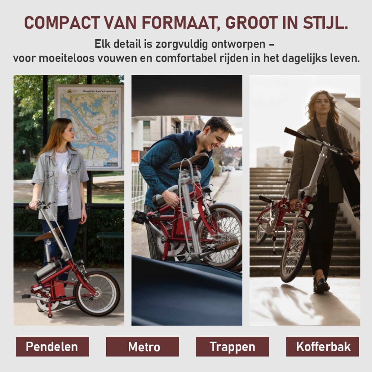 Elektrische Fiets ONESPORT OT02 - Compacte Elektrische Vouwfiets - 36V 5.2Ah Accu - 40 km Actieradius - 16×1.35 inch Banden - Snelle Oplaadtijd 2,5 uur - Ideaal voor Stad en Woon-werkverkeer - Rood thumbnail 6