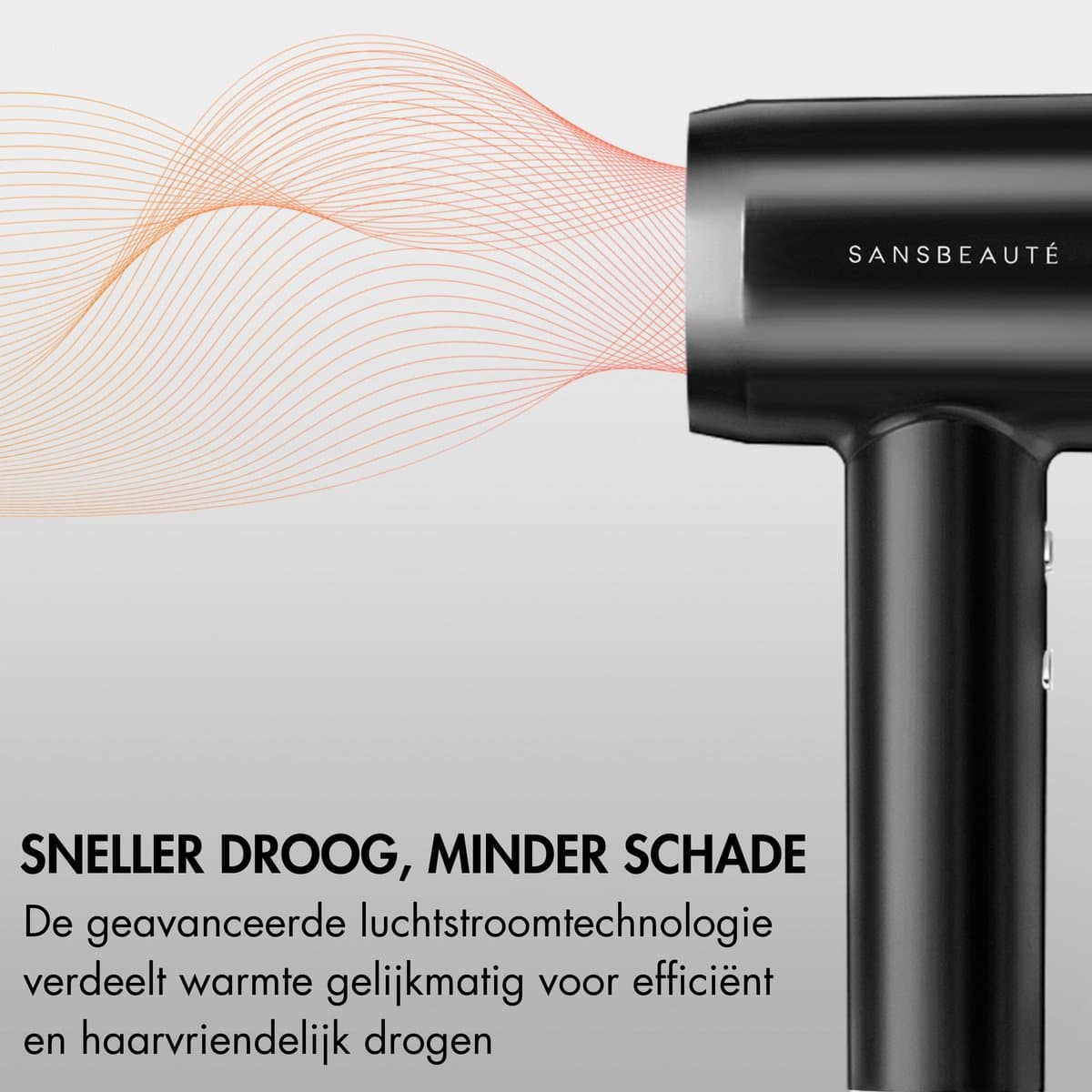 Sansbeauté® Föhn met Diffuser - Krullen - 110.000RPM - Ionische Haardroger met Borstel - 3 Standen - 3 Opzetstukken - Reisföhn - Sèche Cheveux - Krul Feun Set - Haarföhn met Defuser - Hair Blow Dryer - Kappersfohn - 2000W thumbnail 5