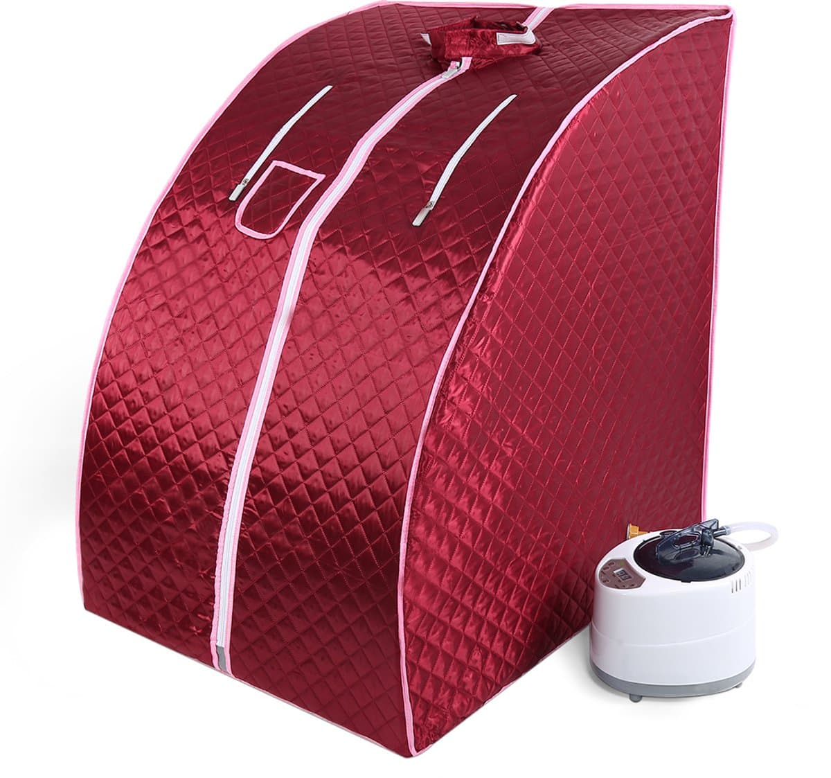 PIPIPOXER-Draagbare 1,8" stoomsauna, afslankende sauna, stoomcabine, gewichtsverliestherapie, 1000W, rood thumbnail 2
