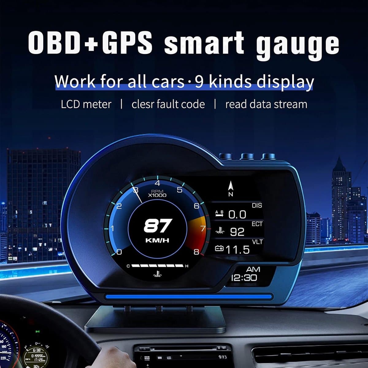 WiiYii Head Up Display P6 - OBD2/GPS - Universeel thumbnail 6