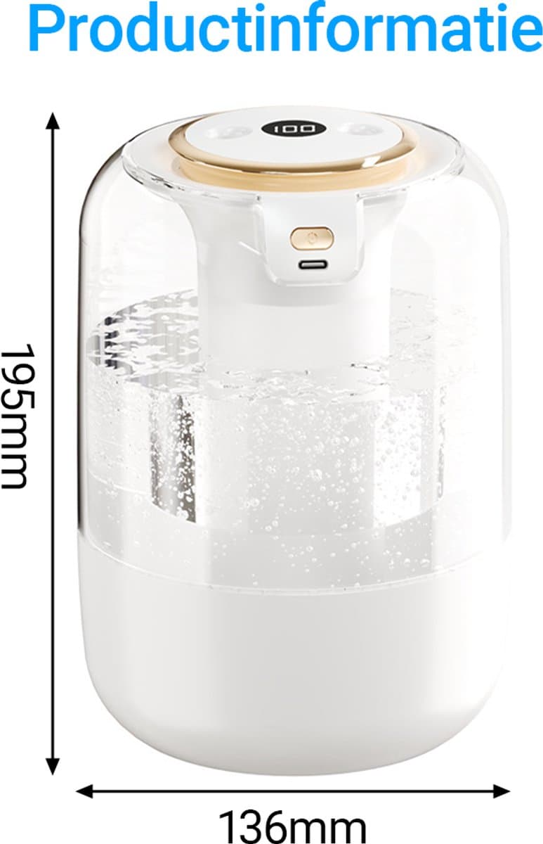 Luchtbevochtiger met aromatherapie-Air Humidifier-Stille luchtbevochtiger voor Woonkamer, Kantoor, Babykamer, Slaapkamer-Aromatherapie-LED Sfeerverlichting-2L-40m2 thumbnail 3