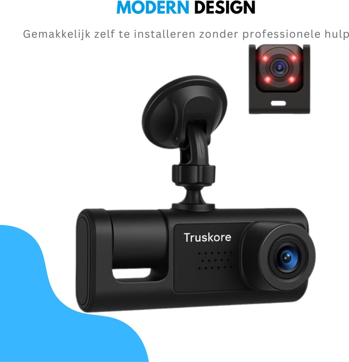 Truskore Dashcam Voor Auto Max 2025 - Voor en Achter - FULL HD Beeld en Nachtvisie - Incl. App thumbnail 3