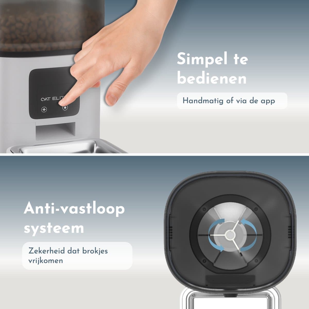 CatElite® - Automatische Voerbak Kat | Core - Dual WiFi 5Ghz & 2.4Ghz - Voerautomaat met Smart App - 6L Voerdispenser RVS - Wit thumbnail 7