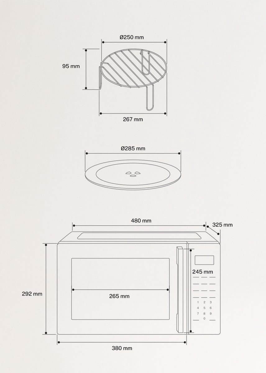 CREATE - Magnetron 23L met grill- en ovenfunctie 1000W - Mokka - MICROWAVE STUDIO thumbnail 3