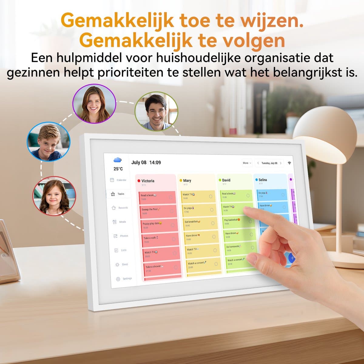 Blackview TABWEE P15 Digitale Fotolijst met WIFI en Takenlijst - 15,6'' Touchscreen Wandplaner, Gezinsplanner, Maaltijdplanner, Afsprakenplanner, Klok voor Ouderen met Dementie, Weekplanner, Maandplanner Digitale Kalender thumbnail 5