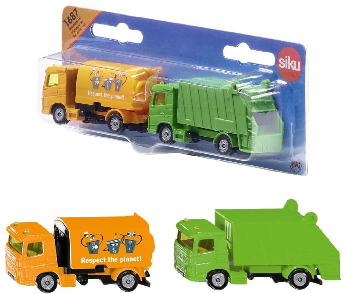 SIKU Veegmachine en vuilniswagen modelvoertuigset thumbnail 7