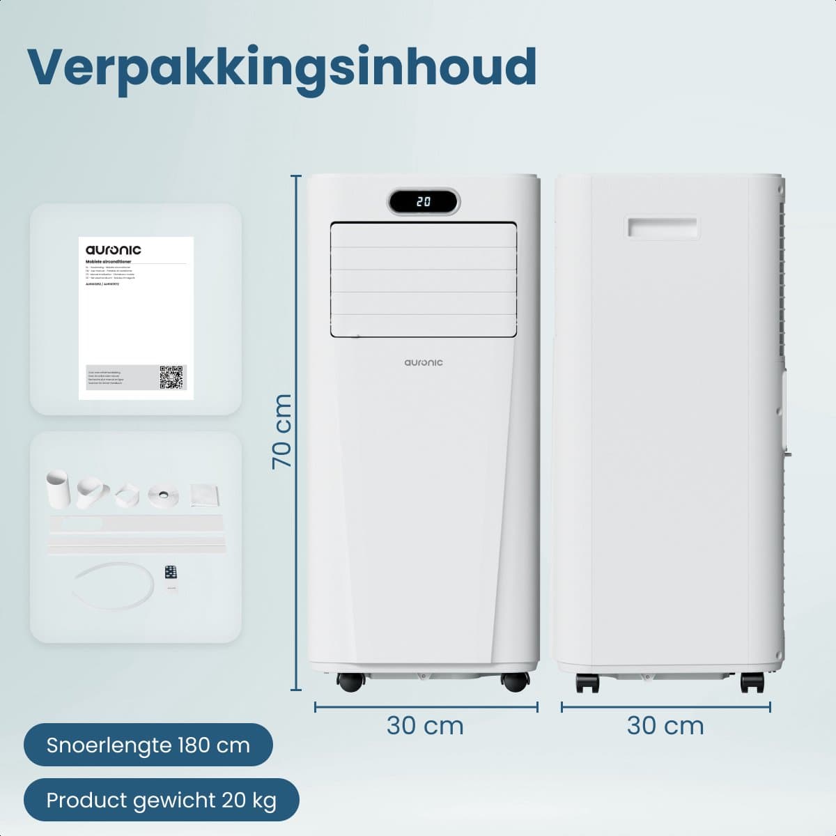 Auronic AU3262 7.000 BTU met twee raamkits thumbnail 7