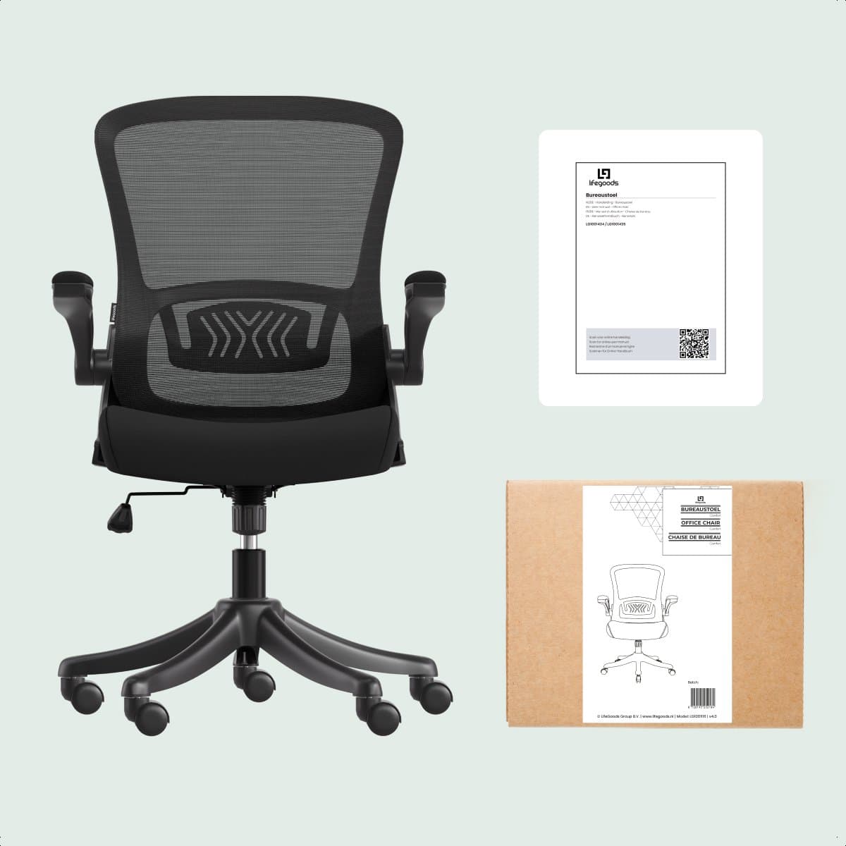 LifeGoods Ergonomische Bureaustoel - NEN1335-gecertificeerd - Gamestoel - Office Chair - Volwassenen - Kantoorstoel - Verstelbaar - Zwart thumbnail 8