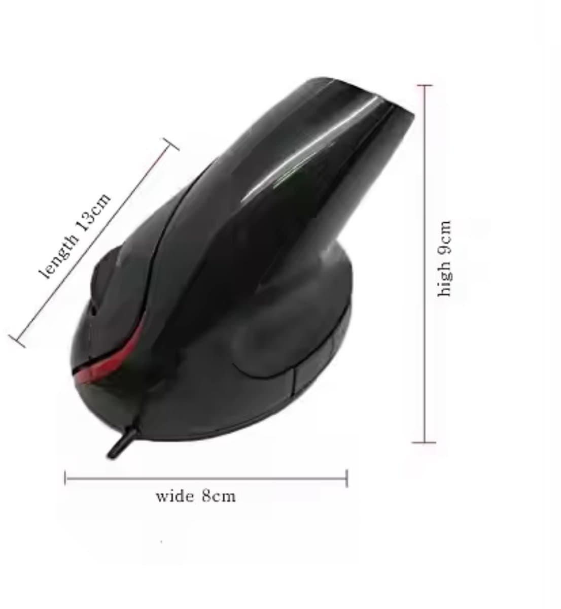Verticale Ergonomische Muis – USB – 1600 DPI – 5 Knoppen – Anti Polsbelasting – Comfort Office Muis – Zwart thumbnail 5