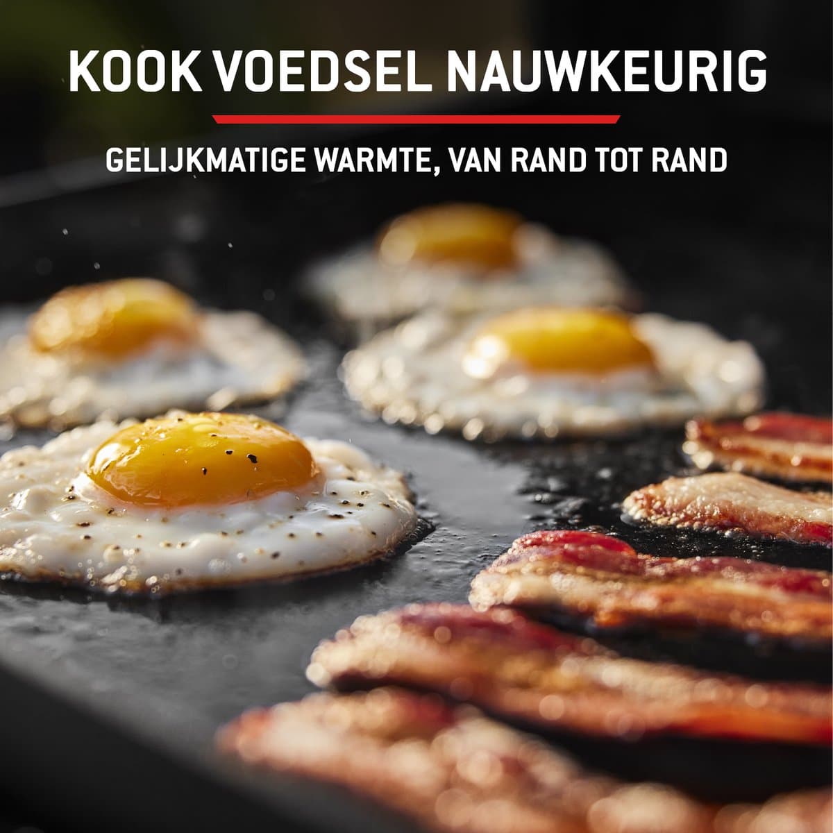 Weber Slate Plancha - 56 cm Bakplaat - Gasbarbecue - 2 Branders - Zwart - Verstelbare poten - Deksel voor bescherming - Bereikt tot 260 °C - Porselein geëmailleerde bakplaat met anti-aanbaklaag thumbnail 4